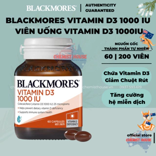 [HSD 2025] Blackmores Vitamin D3 1000IU - Viên uống vitamin D3 60 viên
