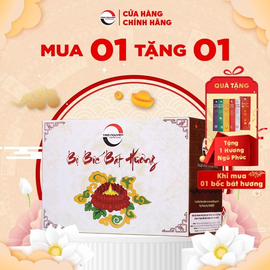 Bộ bốc bát hương - Phong Thuỷ Tam Nguyên - Giúp Bát Hương Gia Tiên, Thần Tài Linh Ứng - Cốt bát hương, cốt bát nhang