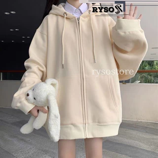 Áo khoăc hoddie from rộng chất nỉ mũ 2 lơp