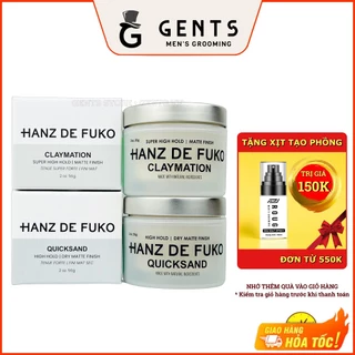 Combo Sáp vuốt tóc nam Hanz de Fuko Quicksand 56g và Claymation 56g chính hãng