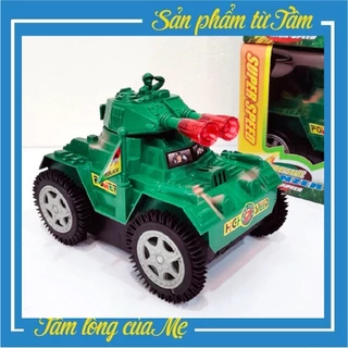 Đồ Chơi Xe Tăng Chạy Pin Cực Khoẻ Có Đèn Và Nhạc