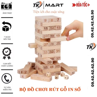 Bộ đồ chơi rút gỗ 54 thanh in số - Wiss Toy