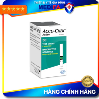 Hộp 50 Que Thử Đường Huyết Accu-Chek Active Có Hút Ẩm Hạn Chế Hư Hỏng Que Thử, Nhập Khẩu Chính Hãng Roche