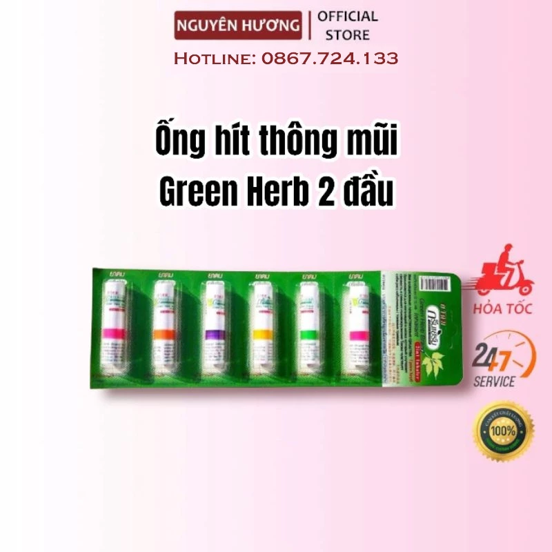 Ống hít thông mũi Green Herb 2 đầu Thái Lan