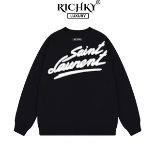 Áo Sweater Richky Premium Nỉ Saint Laurent Big Logo