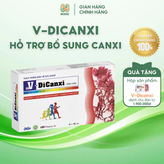 Viên uống V-DiCanxi bổ sung canxi phụ nữ mang thai, trẻ em còi xương, ngừa loãng xương người cao tuổi | MEDCOS