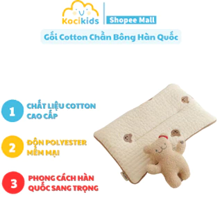 Gối cotton chần bông phong cách Hàn Quốc cho bé thoáng mát, thấm hút mồ hôi tốt