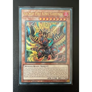 [Thẻ bài Yugioh] - [TCG-UK] - [SR14-EN001] Sacred Fire King Garunix - Ultra Rare 1st Edition