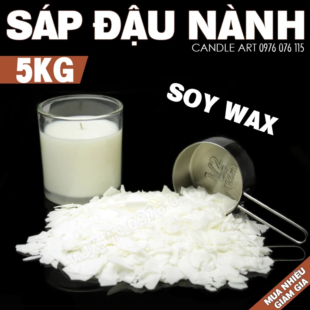 5KG Sáp Đậu Nành - Soy Wax - Nguyên Liệu Làm Nến Thơm Handmade