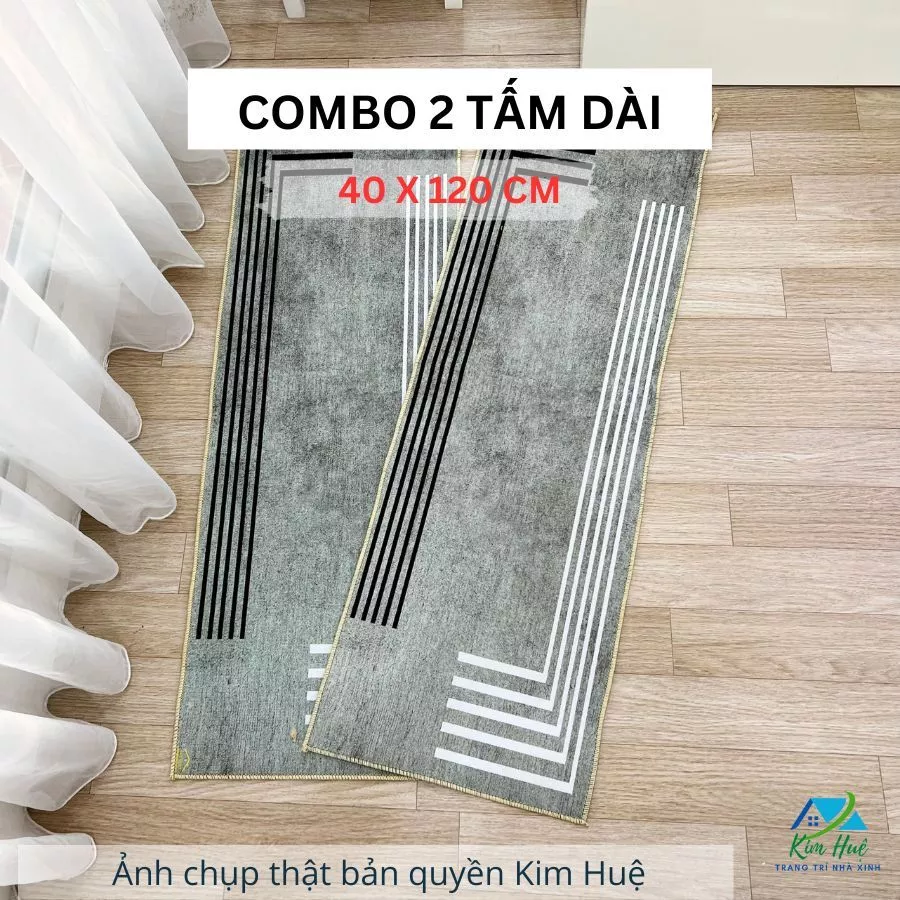 Thảm bali nỉ bếp đôi (2 tấm dài 40x120cm) lau chùi chân trảo sàn phòng bếp - Trang trí Kim Huệ X13