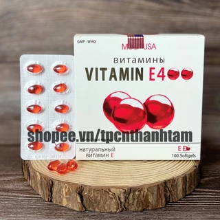 Viên uống VITAMINE ĐỎ bổ sung vitamin E giúp làm đẹp da, trắng da, hồi phục da nhăn nheo- Hộp 100 viên