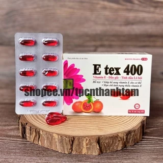 Vitamin E đỏ E TEX 400 hỗ trợ làm đẹp da, trắng sáng da, chống lão hoá - Hộp 30 viên