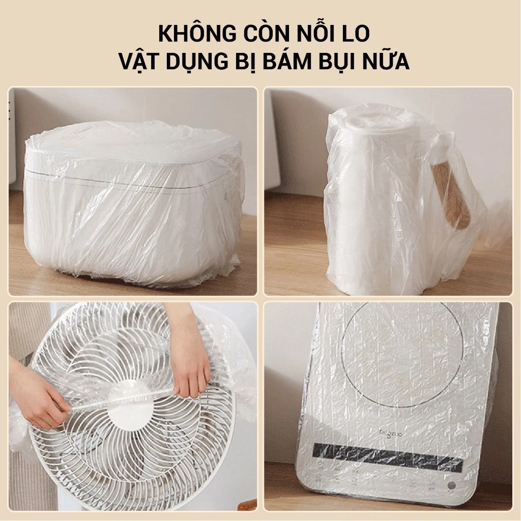Set 30 Màng Bọc Thực Phẩm Size 90x110cm Chống Bụi Co Dãn Tốt, Túi Phủ Đa Năng Che Đồ Nội Thất Bảo Quản Vật Dụng