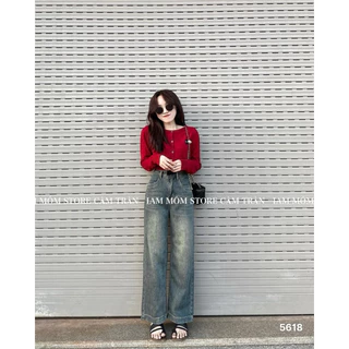 Quần jeans suông 5618 QC (dáng lửng chất mềm hè)