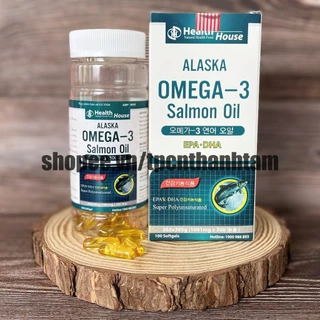 (Chai Xanh )Dầu Cá ALASKA OMEGA 3 hỗ trợ hệ tim mạch, trí não, tăng cường thị lực, sáng mắt - Hộp 100v