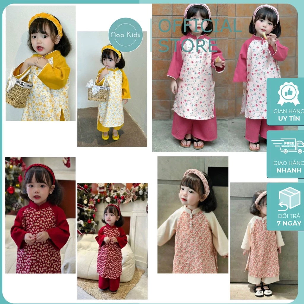 (Hàng thiết kế ) Áo dài cách tân thiết kế cho bé gái size đại cao cấp chất liệu nhung text mềm mại
