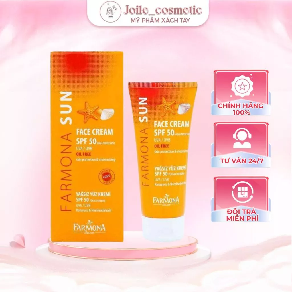 [50ml] Kem chống nắng cho da mụn Farmona Sun Face Cream SPF 50 Oil Free