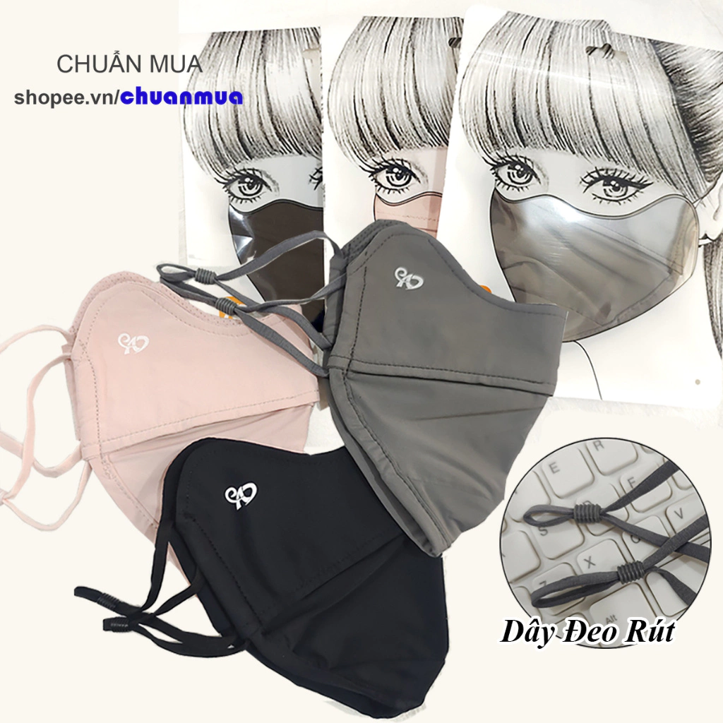 Khẩu Trang Thời Trang Unisex Cao Cấp Fashion Masks 5D ( Vải Thoáng Lót Lưới Mềm Êm Ái Dây Đeo Rút Co Giãn Z148 )