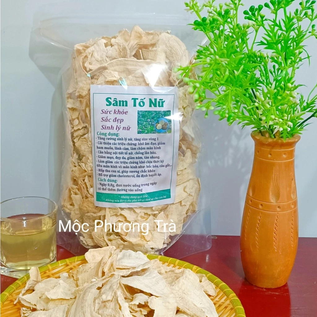 1kg SÂM TỐ NỮ thái lát khô (Làm đẹp da, cân bằng nội tiết tố, tốt cho người mãn kinh)