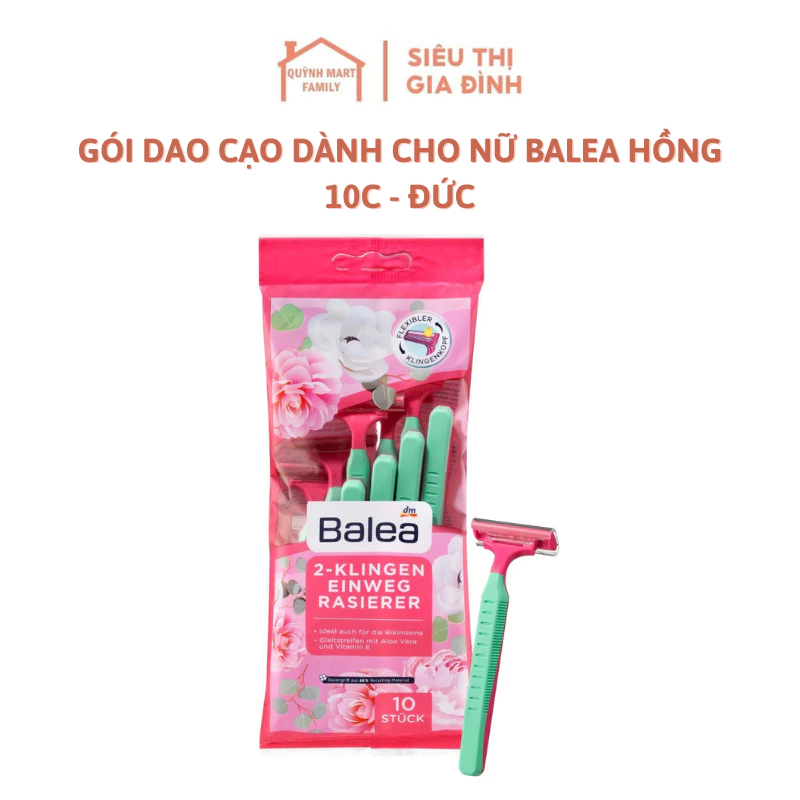 Gói dao cạo dành cho nữ BALEA hồng 10c - Đức