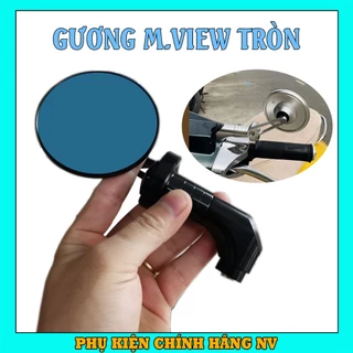 Gương chiếu hậu xe máy Mview Tròn, kính chiếu hậu cao cấp gắn chân kính cho AB, Vision, SH, SH Mode, Wave, Sirius,...