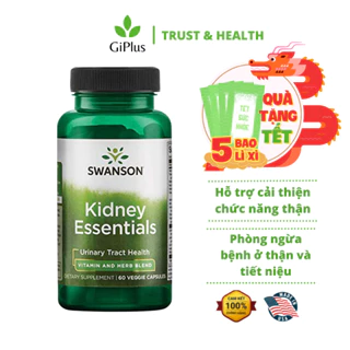 Viên Uống Bổ Thận, Hỗ Trợ Hệ Tiết Niệu Khỏe Mạnh Swanson Kidney Essentials (60 Viên/Lọ)