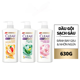 Dầu gội Clear Mát Lạnh Bạc Hà / Hoa Anh Đào Băng Lạnh Sạch Gàu 630G