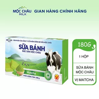 Bánh Sữa Cô Đặc Nguyên Chất Mộc Châu Milk -  Sữa bánh Matcha 180g (14 chiếc)