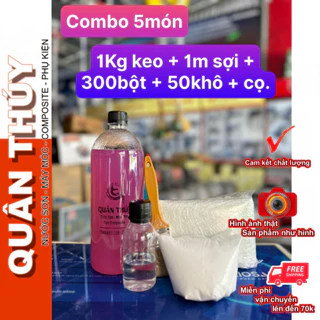 [GIÁ HỦY DIỆT] COMBO 1kg Nhựa Composite và 1met vuông sợi thủy tinh, bột đá, khô, cọ ,dùng làm khuôn mẫu, dàn nhựa.