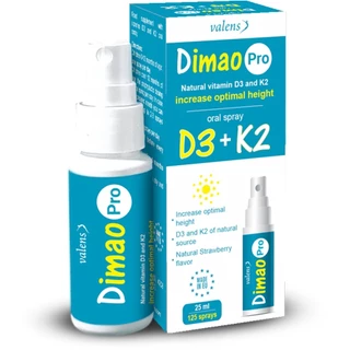 DIMAO PRO Dạng Xịt - Bổ sung Vitamin D3 K2 - D3K2 - hỗ trợ tăng hấp thụ Canxi phát triển chiều cao (Mua 1 tặng 1)