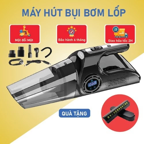 Máy hút bụi cầm tay Bơm lốp ô tô không dây mini đa năng cực khỏe có bảo hành Malieza MHB01