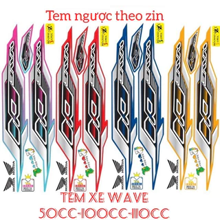 (Nhiều màu)Tem xe WAVE 110 ALPHA(đời 2017-2022)tem theo zin mẫu ngựợc mới tem chống nước chống phai màu