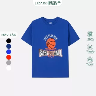 Áo thun tay ngắn bé trai Lizard cotton họa tiết bóng rổ Basketball - 4SS23TS006 H23