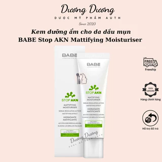 [Mã COSBAUH3 giảm 8% đơn 300K] Kem dưỡng ẩm BABE Stop AKN Mattifying Moisturiser cho da dầu mụn 50ml có tem phụ