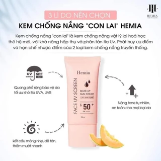 KEM CHỐNG NẮNG HEMIA - NÂNG TONE TRẮNG DA KIỀM DẦU SPF 50+ HÀN QUỐC 50ML