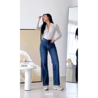 Quần jeans nữ suông dài 98cm chất cotton jeans Z285