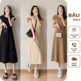 ĐẦM VÁY BẦU CÔNG SỞ V697 ĐẦM BẦU COTTON DÁNG SUÔNG DÀI ĐẦM BẦU XUÂN HÈ XINH FREE SIZE