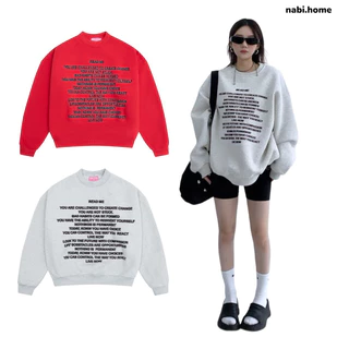 Sweater thêu chữ nabi.home - Áo nỉ in READ ME form Boxy