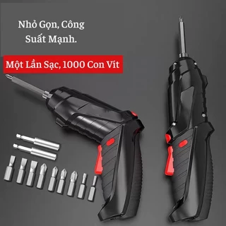 Máy Bắt Vít Cầm Tay, Máy Khoan Pin Mini Bắt Vít Đa Năng 2 Chiều Pin Sạc kèm theo nhiều phụ kiện