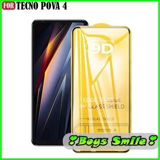 Kính cường lực Full màn Tecno Pova 2 / Pova 3 Spark 7 7T 9T Spark 6 go Spark 8C POP 5 Lte Dán Full mép kính kín màn hình