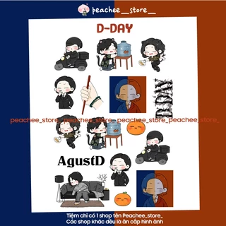 Set sticker SUGA AgustD D-DAY album chibi dễ thương hình dán trang trí