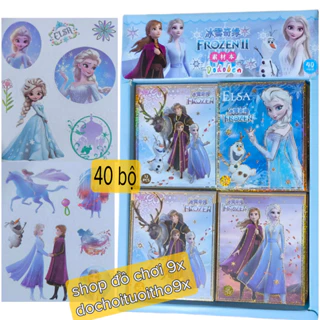 Hộp 40 sổ sticker elsa frozen, sticker công chúa tuyết