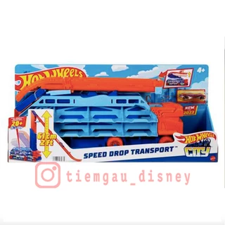 Đồ Chơi HOT WHEELS Trạm vận chuyển xe trên cao, có sức chứa 22 xe HW - Hot Wheels City Speed Drop Transport Hauler