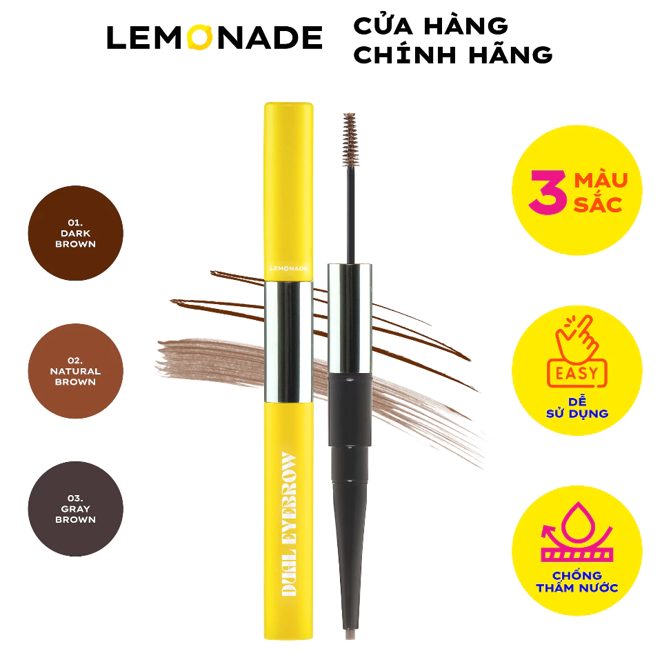 Chì kẻ mày 2 đầu LEMONADE Dual Eyebrow 2.75g