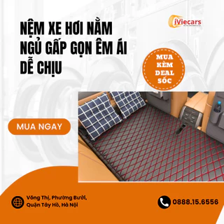 Nệm xe hơi nằm ngủ gấp gọn bằng da cao cấp, đệm ô tô ghế sau cho xe 4 5 7 chỗ và bán tải dài 1m2 không cần bơm