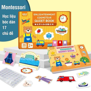 Học Liệu Bóc Dán Montessori, Đồ Chơi Trí Tuệ 17 Chủ Đề Giúp Bé Học Và Ghi Nhớ Thông Qua Hình Ảnh