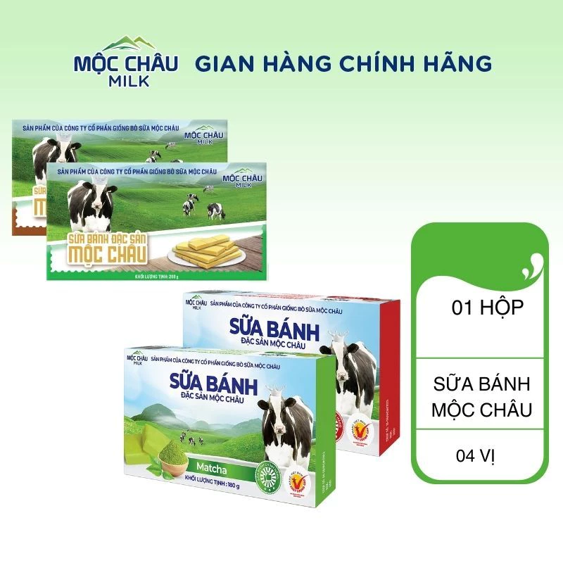 Bánh Sữa Cô Đặc Nguyên Chất Mộc Châu Milk - 200g (14 chiếc)