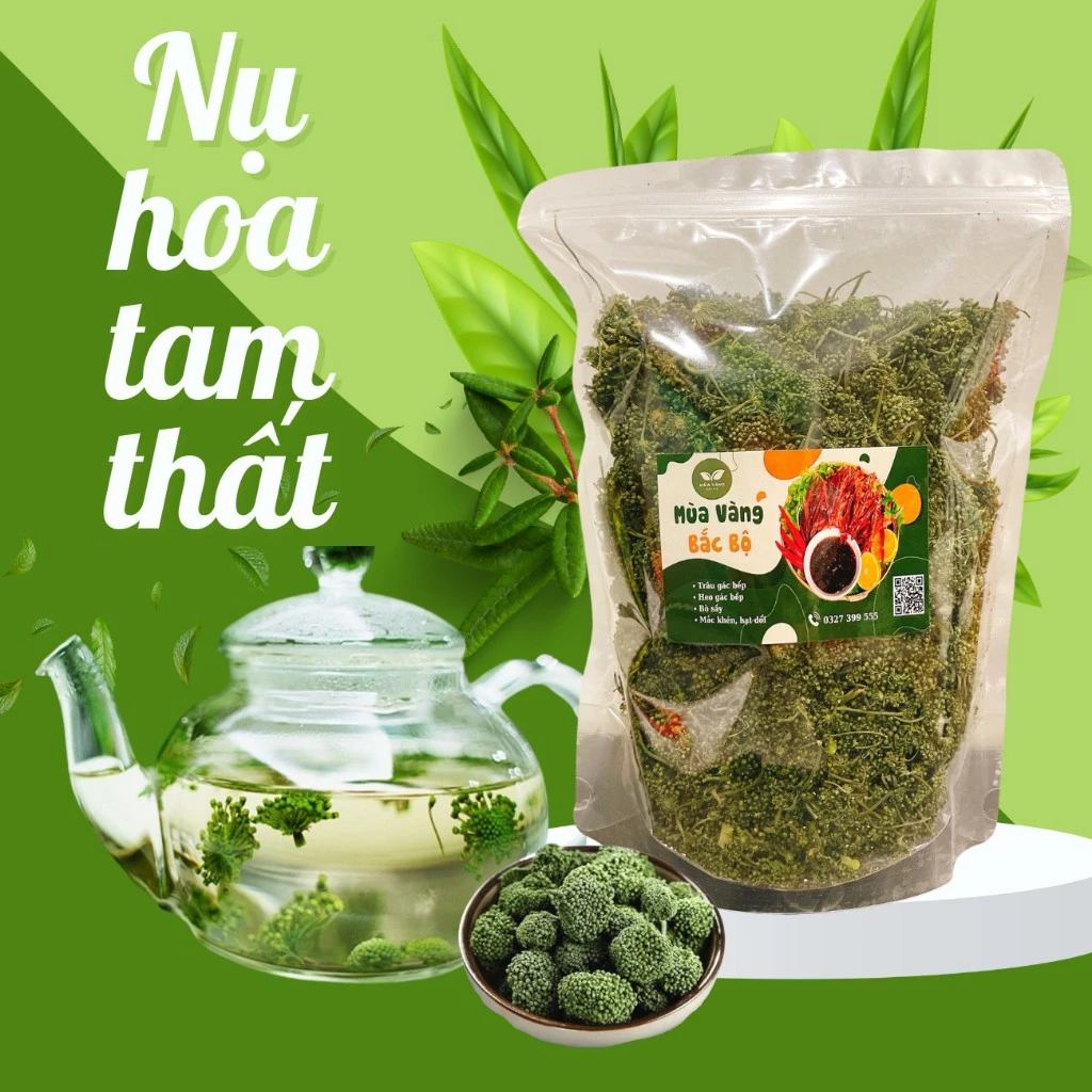 Nụ hoa tam thất khô Mùa Vàng Bắc Bộ thượng hạng, Nụ tam thất Sapa hỗ trợ ngủ ngon, mát gan, giảm cân hiệu quả