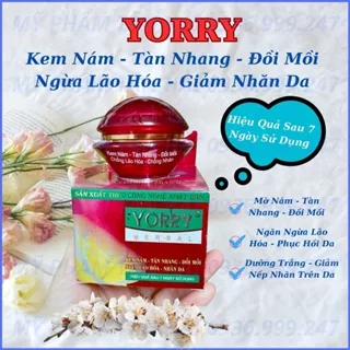 Kem YORRY hỗ trợ dưỡng trắng da, giúp mờ nám, tàn nhang, hộp 12gr