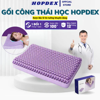 Gối Công Thái Học Cao Su Non Nhật Bản HOPDEX Thiết Kế Lượn Sóng Hỗ Trợ Giảm Đau Cổ Vai Gáy Ngủ Ngon